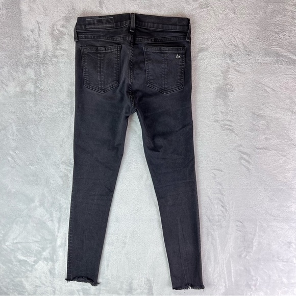 Rag & bone Women's Ankle Skinny Size 26 Black Dark Wash Mid Rise Casual Basic - Picture 3 of 16